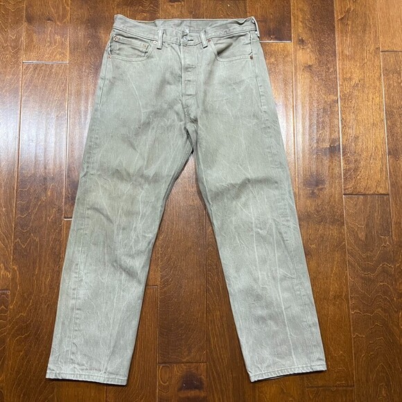 Levi's 501 XX Shrink To Fit Tan Classic Straight Leg Denim Jeans Men's 34 x 30 - Picture 3 of 8